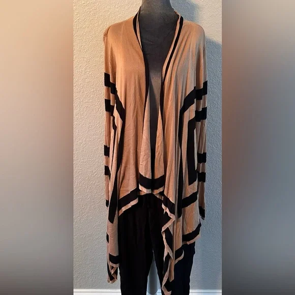 INC International Concepts Beige & Black Open Cardigan – Good Condition - Picture 1 of 5